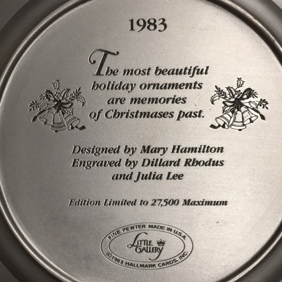 1983 Hallmark Pewter Christmas Plate - Picture 10 of 15